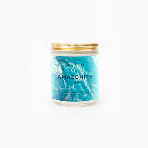 Amazonite Candle - Crystal Infused Candle