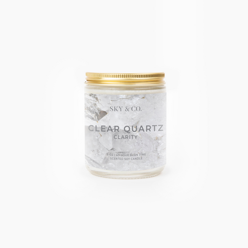 Clear Quartz Candle - Crystal Infused Candle